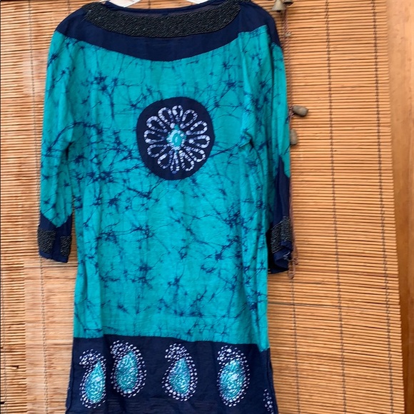 Beaded tie dye tunic hippy comfy cute Indian yoga - Picture 6 of 8